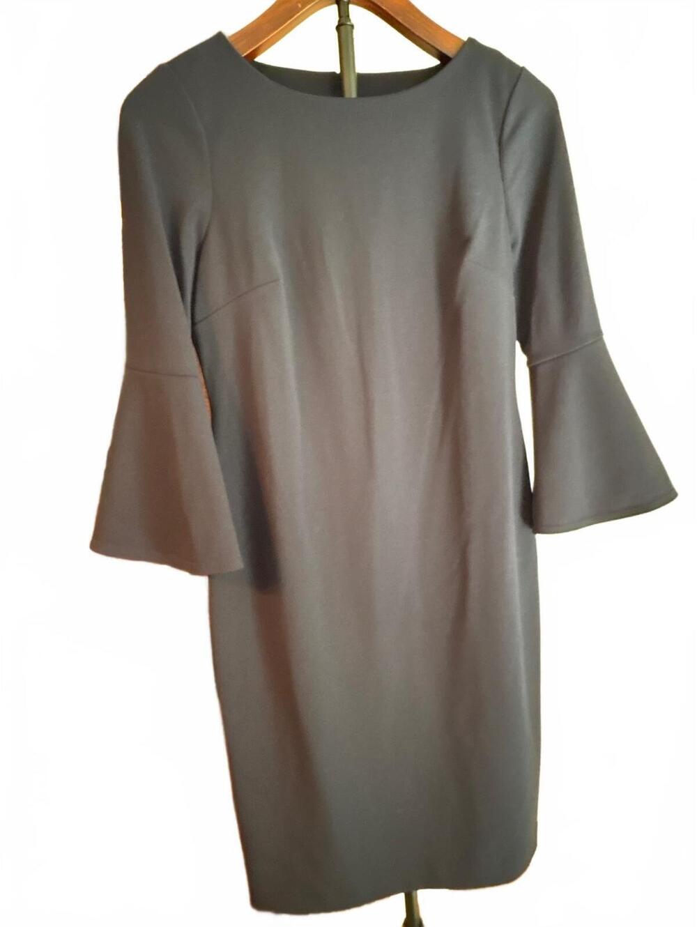 Navy Calvin Klein Ruffle Sleeve Shift Dress Petite 6